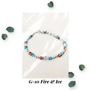 Fire and Ice - Crystal Beaded - Silver Plated Beaded Bracelet